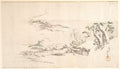 A Snow–clad Landscape with Gray Clouds by Katsushika Hokusai