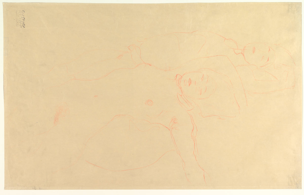 Two Reclining Nudes by Gustav Klimt