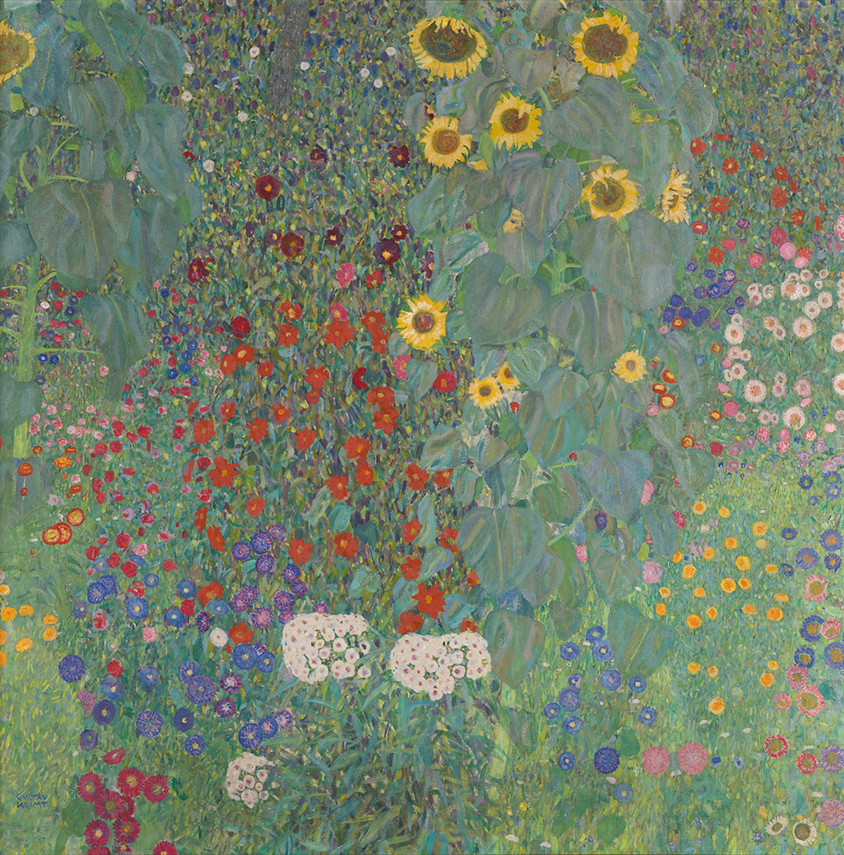 Farm Garden with Sunflowers by Gustav Klimt
