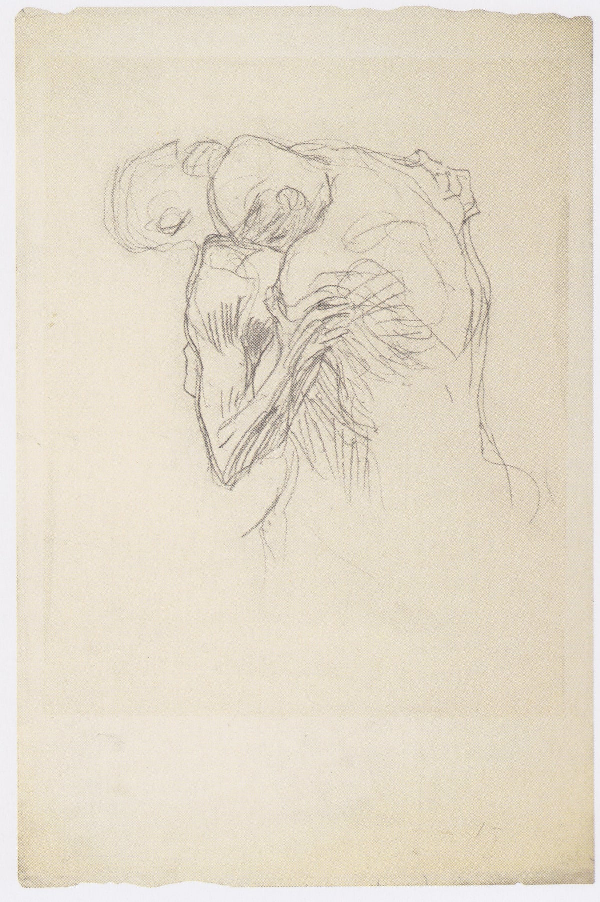 Two Wrestling Men (Study for the Transfer Sketch for "Medicine") by Gustav Klimt