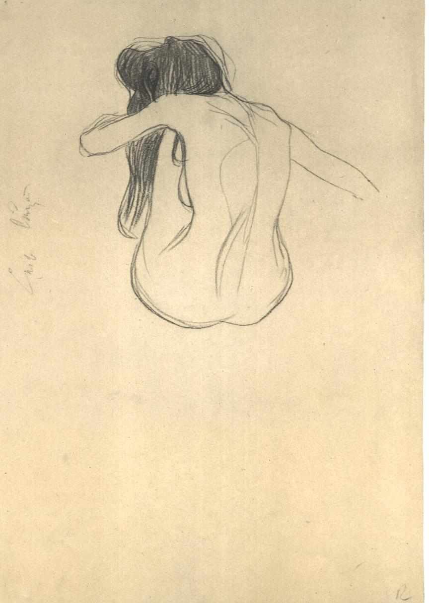 Seated Back Nude (Study for "The Virgin") by Gustav Klimt