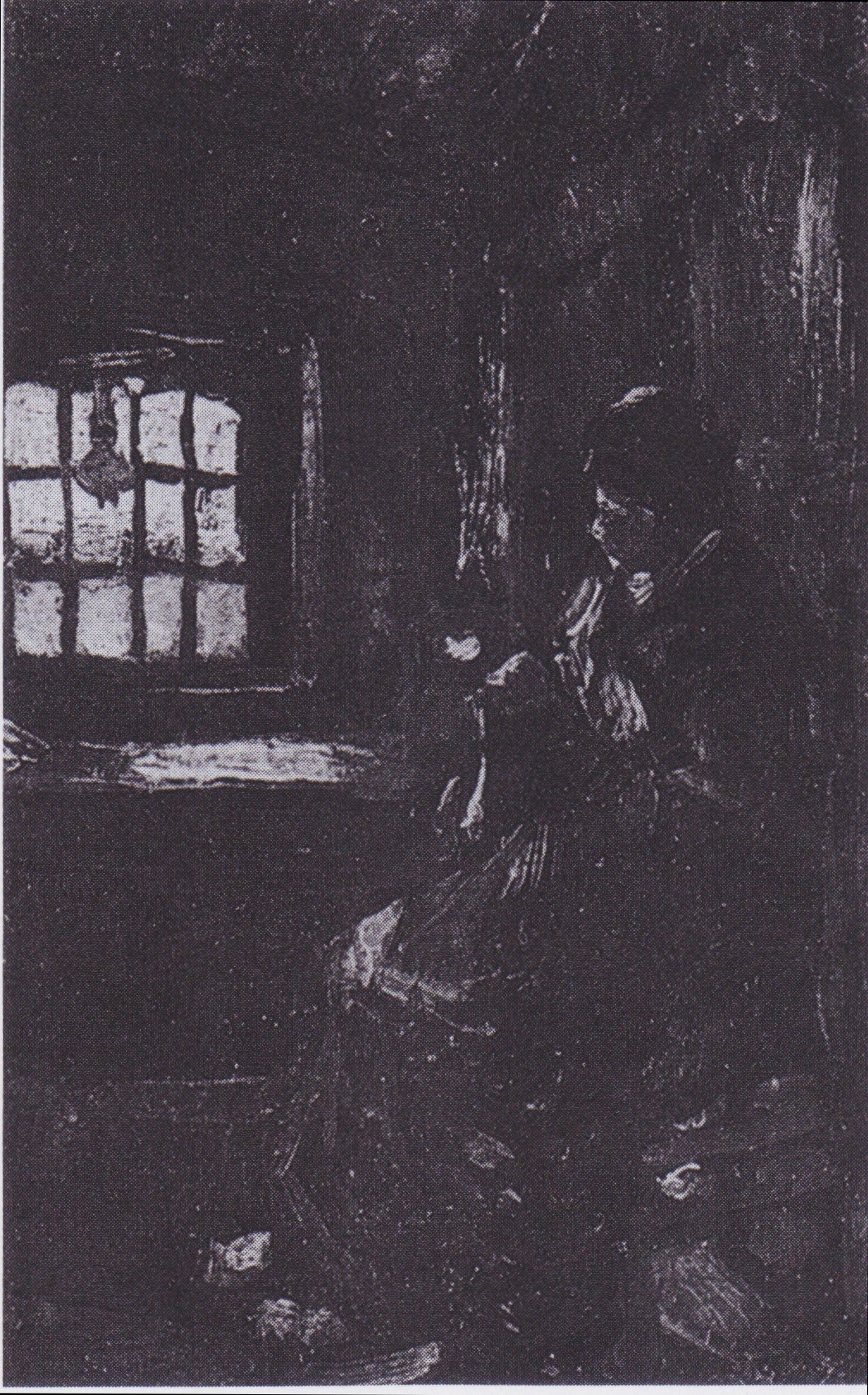 Peasant Woman Darning Stockings by Vincent van Gogh