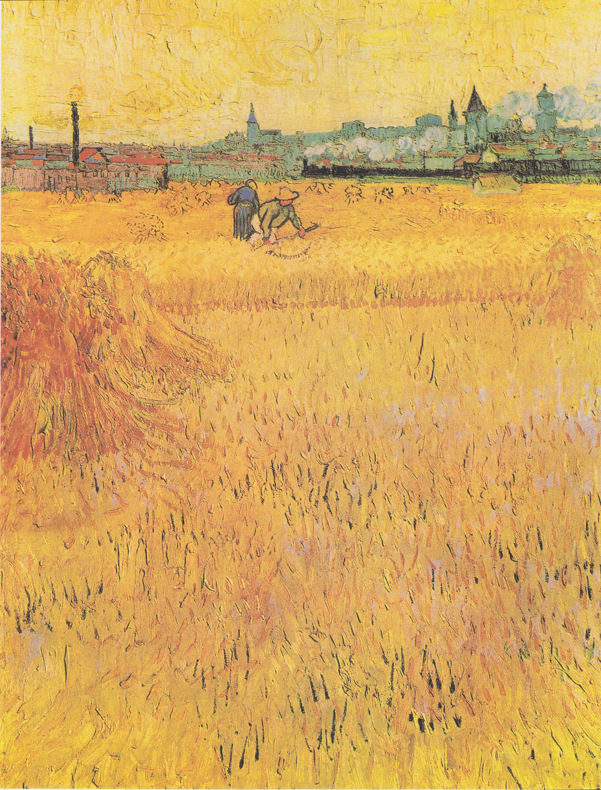 Arles: View from the Wheat Fields by Vincent van Gogh