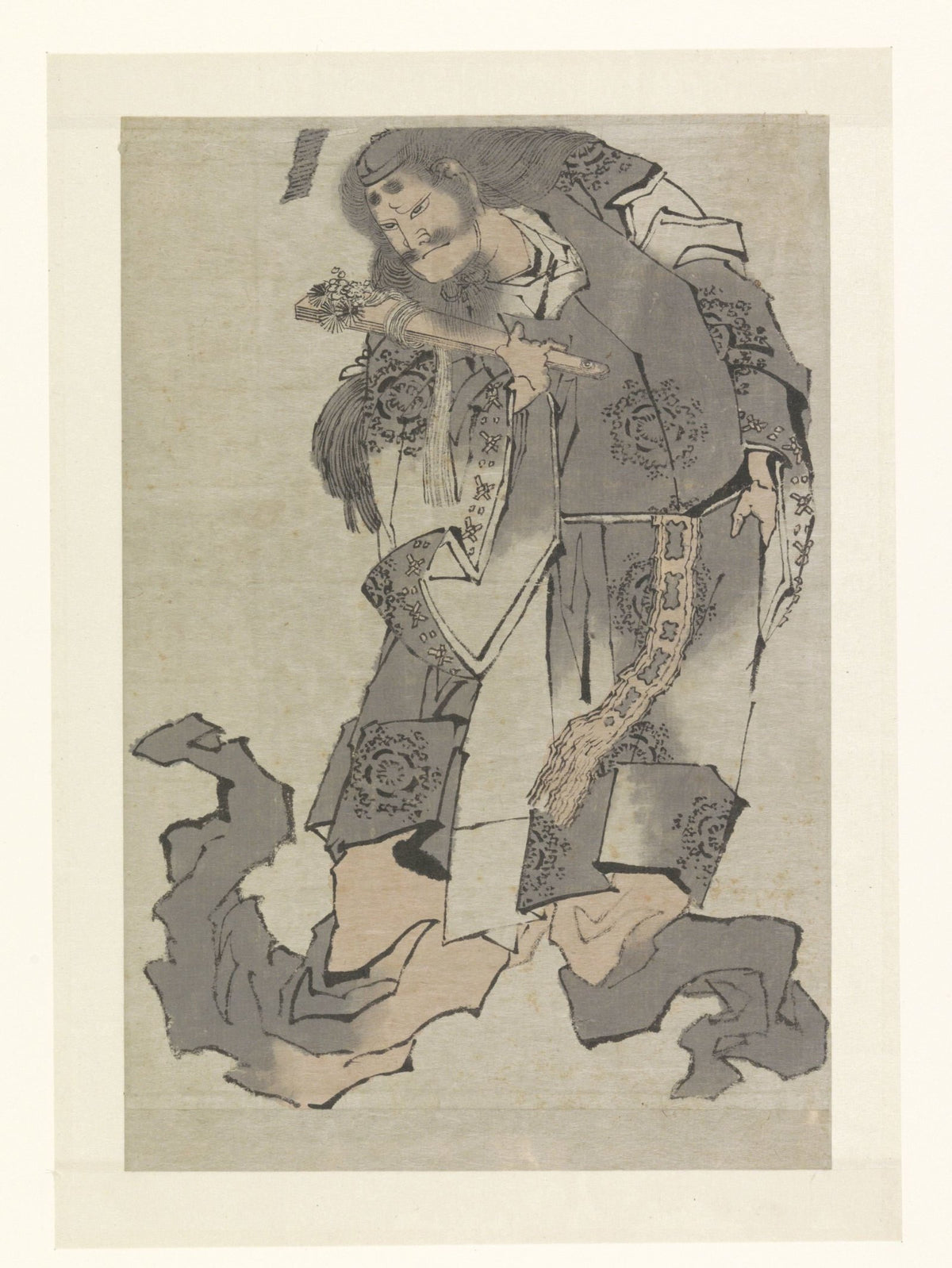Warrior with a Fan by Katsushika Hokusai