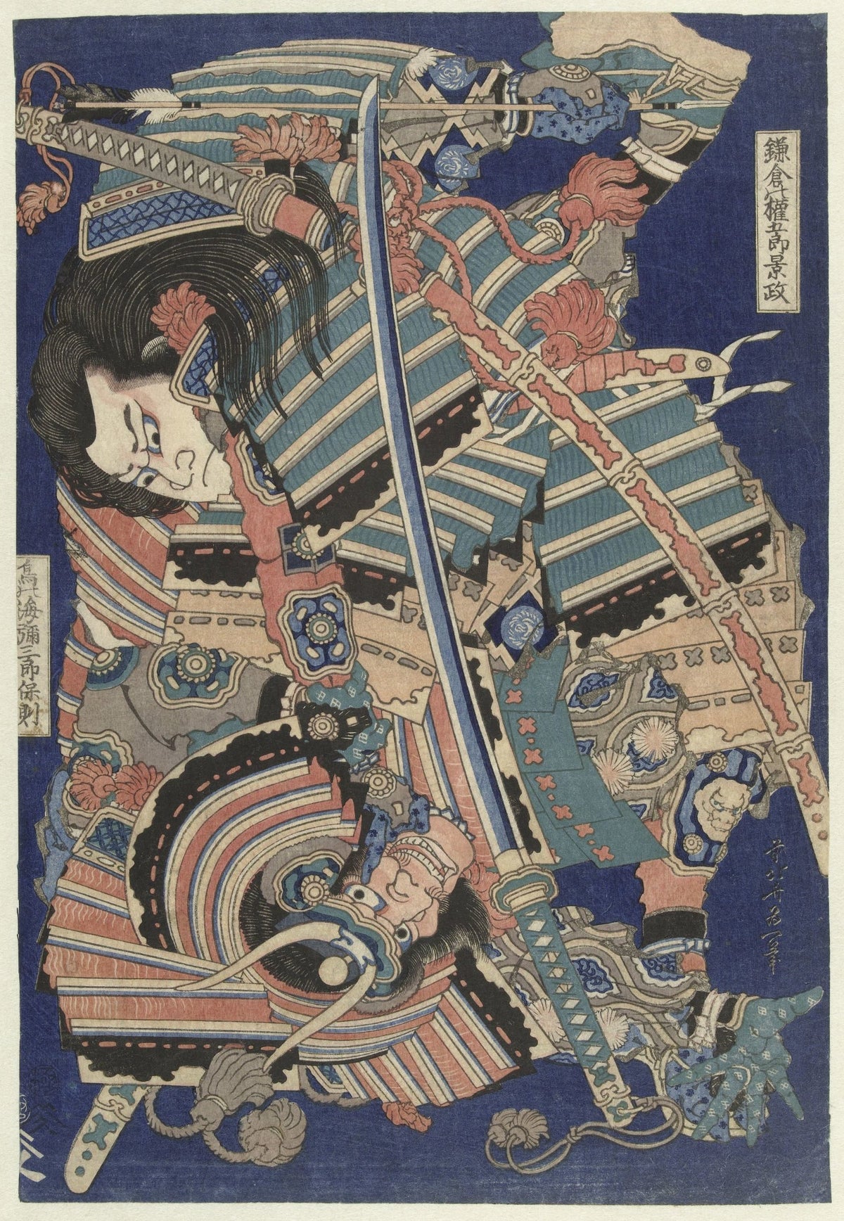 Fighting Warriors by Katsushika Hokusai