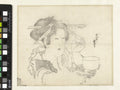 Woman with a Teacup by Katsushika Hokusai