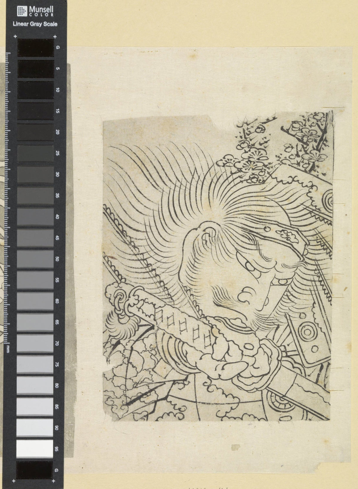 Head of a Samurai beneath Cherry Blossoms by Katsushika Hokusai