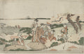 Admiring Cherry Blossoms at Gotenyama by Katsushika Hokusai