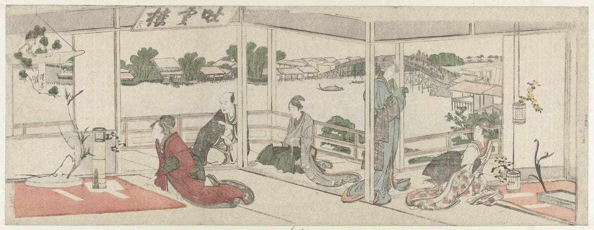 Viewing Flower Arrangements by Katsushika Hokusai